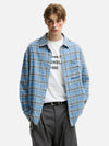 Crimson Check Fringe-Hem Cotton Shirt