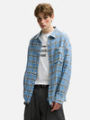 Crimson Check Fringe-Hem Cotton Shirt