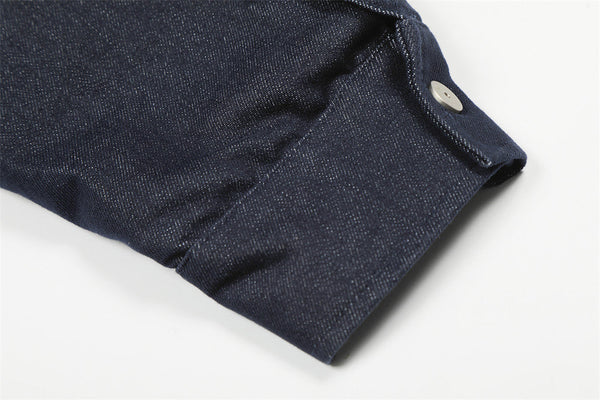 Metro Buckle Design Denim Jacket alternatif görünüm