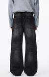 Yıkanmış Baggy Kedi Baskılı Jean Pantolon, stil görünüm — Navra Wear
