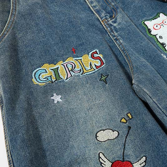 Colorful Bell-Leg Utility Denim Trousers