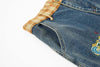 Colorful Bell-Leg Utility Denim Trousers