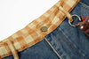 Colorful Bell-Leg Utility Denim Trousers