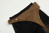 Rinse Black Bell Denim with Brown Panel