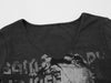 Rough-Edge Visual V-Neck T-Shirt