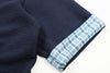 Plaid Layered Short-Sleeve Collar-Knit Shirt