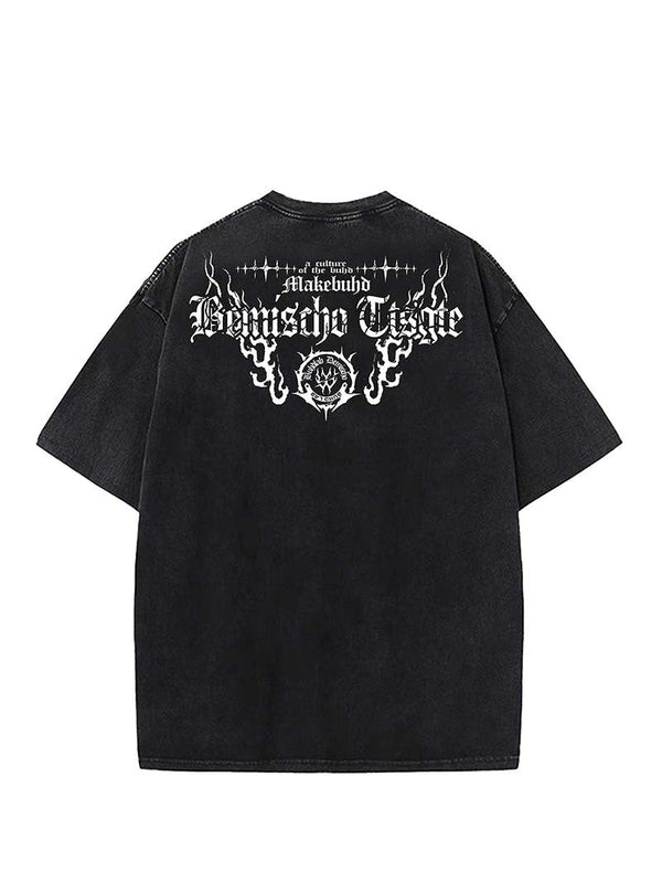 Shadow-Print Artwork Big-Silhouette T-Shirt alternatif görünüm