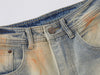 Faded Paint-Splatter Bell-Leg Denim