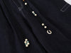 Indigo Beaded Bell-Leg Denim Trousers