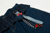 Ruffled Waist Bell-Leg Denim