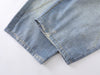 Yıkanmış Yırtık Detaylı Baggy Jean Pantolon, önden görünüm — Navra Wear