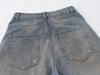 Yıkanmış Yırtık Detaylı İspanyol Paça Jean Pantolon, detay görünüm — Navra Wear