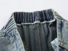 Wide Leg Karikatür Baskılı Jean Şort, stil görünüm — Navra Wear