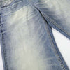 Faded Bell-Leg High-Waisted Denim