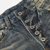 Faded Bell-Leg High-Waisted Denim