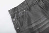 Faded Charcoal Paint-Splatter Bell-Leg Denim