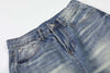 Yıkanmış Yırtık Detaylı Yüksek Bel İspanyol Paça Jean Pantolon, kombin görünüm — Navra Wear