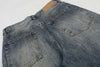 Vintage Yıkanmış İspanyol Paça Jean Pantolon, yakın çekim — Navra Wear
