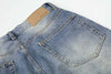 Yıkanmış Yırtık Detaylı Yüksek Bel İspanyol Paça Jean Pantolon, yan görünüm — Navra Wear