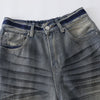 Vintage Yıkanmış Yırtık Detaylı İspanyol Paça Jean Pantolon, detay görünüm — Navra Wear