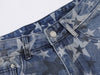 İspanyol Paça Yıldız Baskılı Jean Pantolon, detay görünüm — Navra Wear
