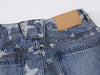 İspanyol Paça Yıldız Baskılı Jean Pantolon, yakın çekim — Navra Wear