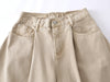 Beige High-Rise Wide-Leg