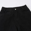High-Waisted Black Bell-Leg Denim