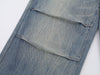 Yıkanmış Yırtık Detaylı İspanyol Paça Jean Pantolon, önden görünüm — Navra Wear