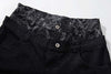 Marbled Bell-Leg Denim Trousers