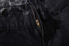 Marbled Bell-Leg Denim Trousers