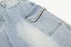 Vintage Yüksek Bel İspanyol Paça Jean Pantolon, yan görünüm — Navra Wear