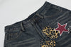 Wild Print Bell-Leg Denim