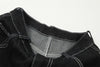 Wide Leg Yıldız Baskılı Jean Şort, yakın çekim — Navra Wear