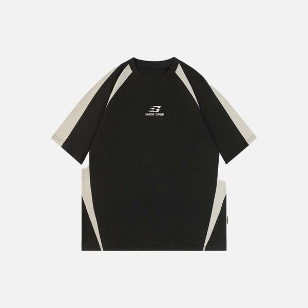 Sporty Mosaic Boxy-Fit Hip Hop T-Shirt alternatif görünüm