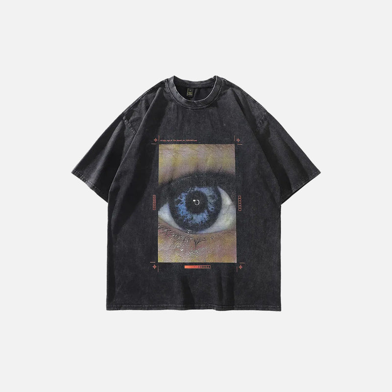 Obsidian Throwback Oversized Eye Visual T-Shirt