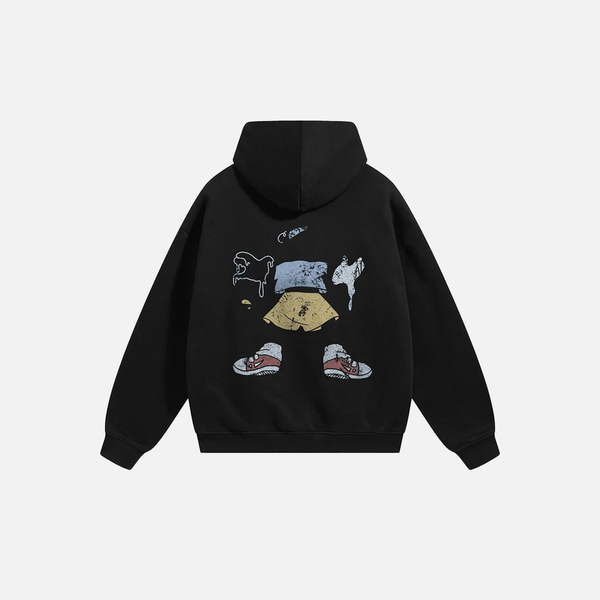 Optimistic Funny Cartoon Sweatshirt alternatif görünüm