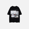 Cozy City-Block Artwork Patterned Hip Hop T-Shirt