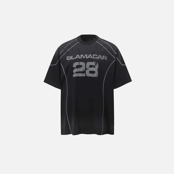 Shadow-Print Torn-Vibe Visual Patterned Urban Sport T-Shirt alternatif görünüm