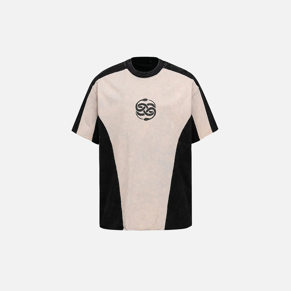 Snake Illustrated Collage-Cut Pit-Crew Cotton T-Shirt