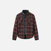 Leather-Touch Plaid Single Breasted Shirt