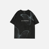 Circa-2000 Flutter-Print Designed Hip Hop Short Sleeve T-Shirt