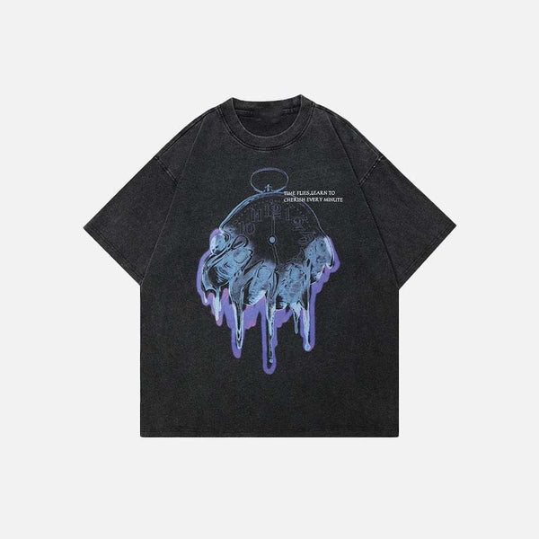 Heritage Faded-Wash Black Aesthetic Designed T-Shirt