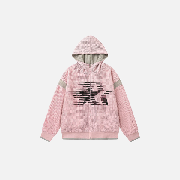 Knit Zip Light Hip-Hop Hood