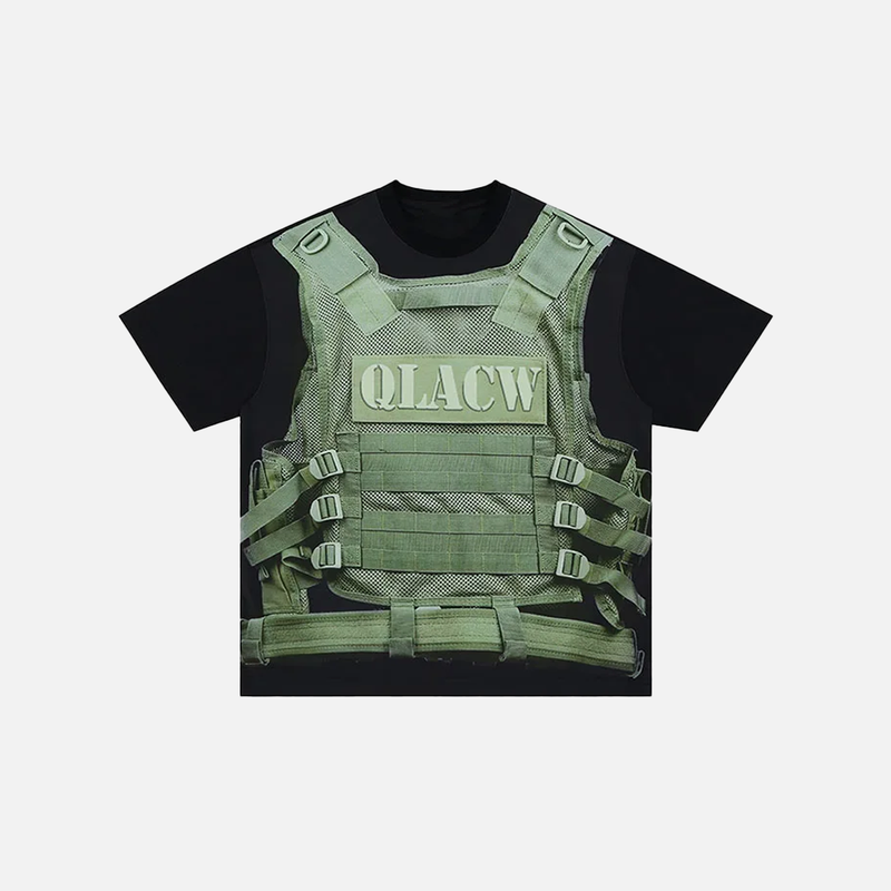Urban-Edge High-Street Vest Stamped T-Shirt