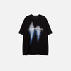 Print Relaxed-Cut Shadow Patterned Counter-Culture T-Shirt