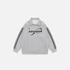 Front view of the gray Loose Racing Sport Shirt in a gray background