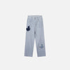 Butterfly Patch Stitched Bell Leg Denim