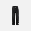 Front view of the black Vintage Washed Slim Jeans in a gray background
