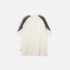 Contrast Color Side Stripe Checkered-Flag T-Shirt